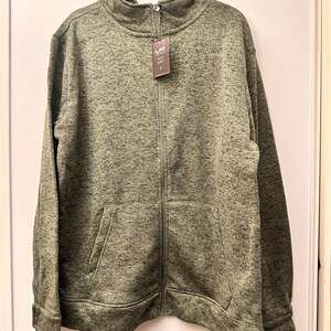 Mack Russo Men's Green Full Zip Fleece Sweater NEW